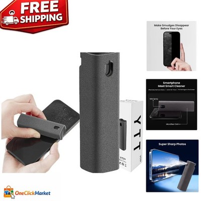 Multi-Compatible Touchscreen Mist Cleaner with Reusable Microfiber Cloth - Grey