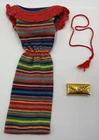 Vintage Barbie Clothes Pak Knit Sheath Dress Fringe Collar 1963 Complete