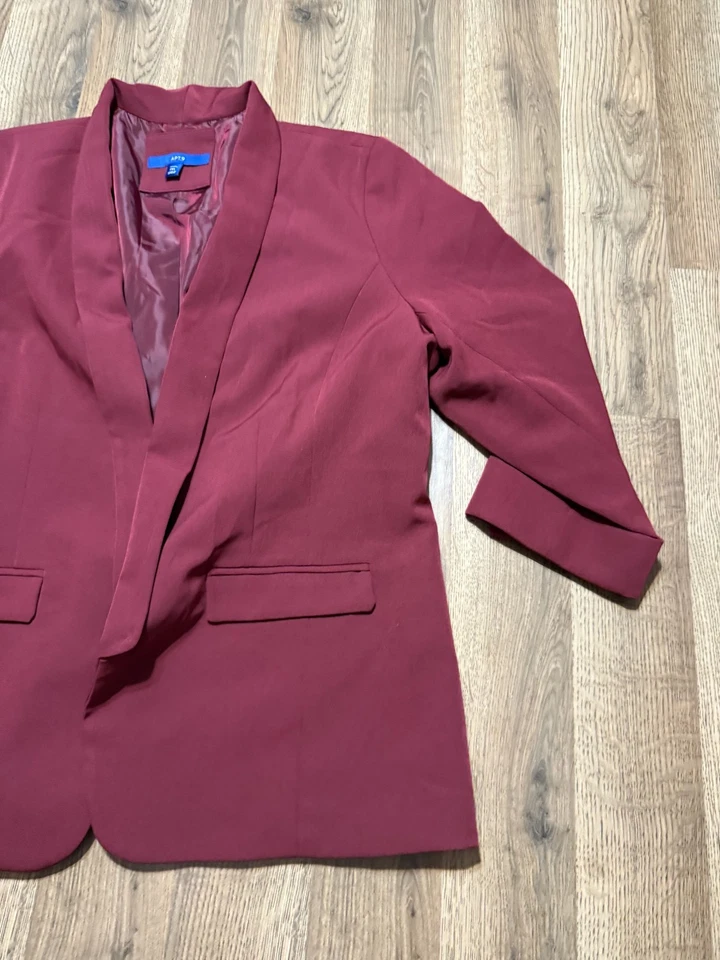 APT. 9 Jacket, Women's Size XL Petite, Red, Blazer Long Sleeve - Image 4 of 4