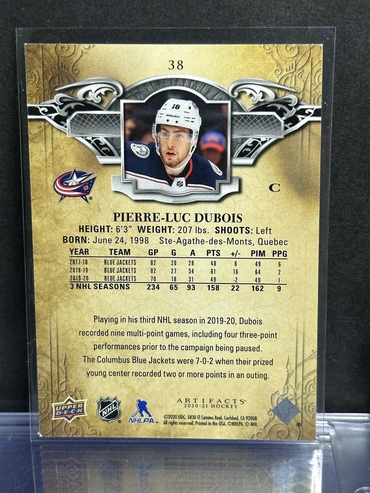 2020-21 Artifacts #38 Pierre-Luc Dubois Copper #/299 Columbus Blue Jackets - Image 2 of 2