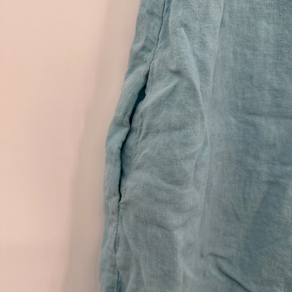 FLAX Women's Blue Linen Ruffle Hem Sleeveless Shift Dress Size L - Image 4 of 4