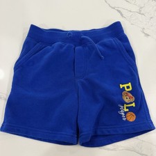 Polo Ralph Lauren Boys Size 5 Blue Polo Bear Basketball Player Fleece Shorts