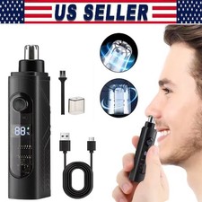 Rechargeable Ear Nose Hair Trimmer with Indicator Light Water Resistant Clipper