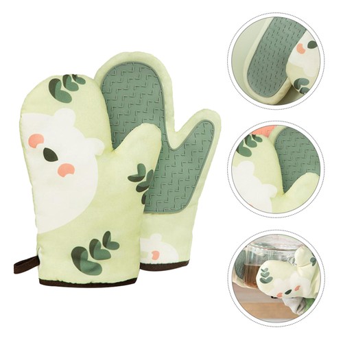 Anti Scald Gloves Kitchen Heat-resistant Protective Oven Household Baking - Foto 5 di 12