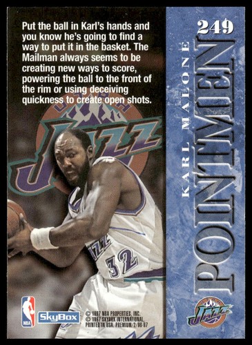 1996-97 SkyBox Premium #249 Karl Malone Utah Jazz - Picture 2 of 2