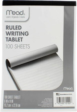 Ruled Writing Tablet, 100-Sheets, 6" X 9" Pack of 6 
