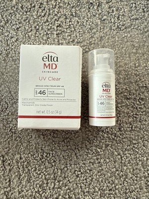 2 Pack Elta MD UV Clear Broad Spectrum SPF 46 Face Suncreen 0.5 oz Exp: 2028/02