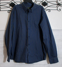 Eddie Bauer Button Up Shirt Men's Size XL Blue Plaid Long Sleeve
