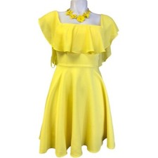 Lulu's Women Summer Mini Ruffle Dress Yellow sz XS
