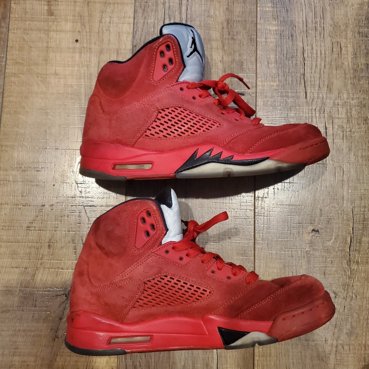 Jordan 5 Retro Red Suedo | Size 8 - Slightly Worn Nike Air Jordan 5 Retro Red Suede Black 136027-602 Men main image 4
