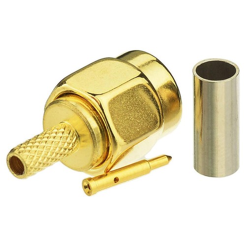 20Pcs SMA Male Plug Crimp RF Connector Gold-Plating for RG316 RG174 LMR100 Cable - Picture 2 of 7