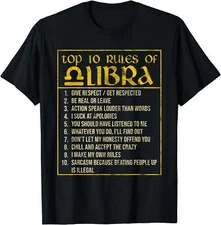 NEW LIMITED Top 10 Rules Libra September October Birthday T-Shirt S-3XL
