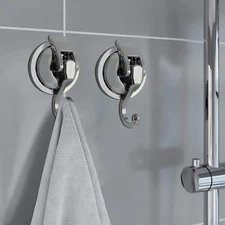 Heavy Duty Vacuum Suction Cup Shower Hooks  Bathroom Robe Hooks Reusable 2 Pack