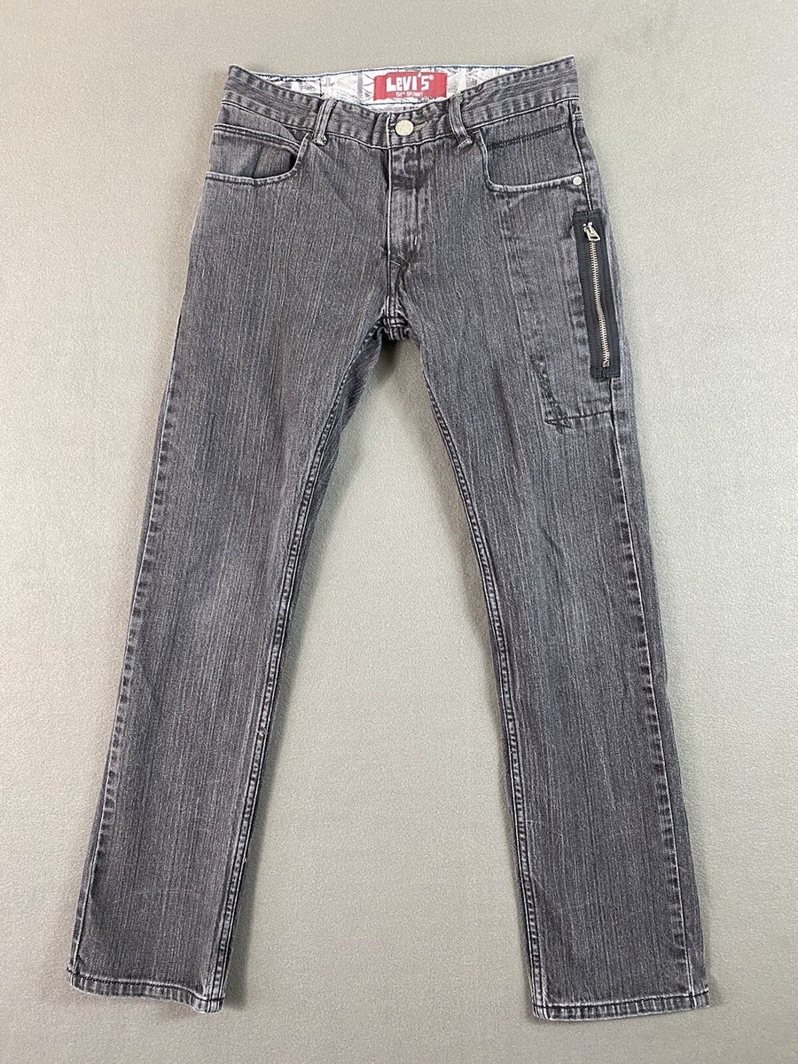 Levis 511 Jeans Womens 29x29 Faded Black Skinny Zipper Pockets Tag 18 Reg