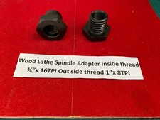 Wood Lathe High Carbon Steel Spindle Adaptor 3/4" x 16TPI x1" x 8TPI