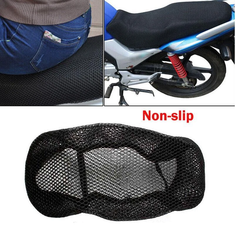 1*Anti-slip Motorcycle Black 3D Seat Cover Net Breathable Heat Insulation Sleeve - Изображение 4 из 4
