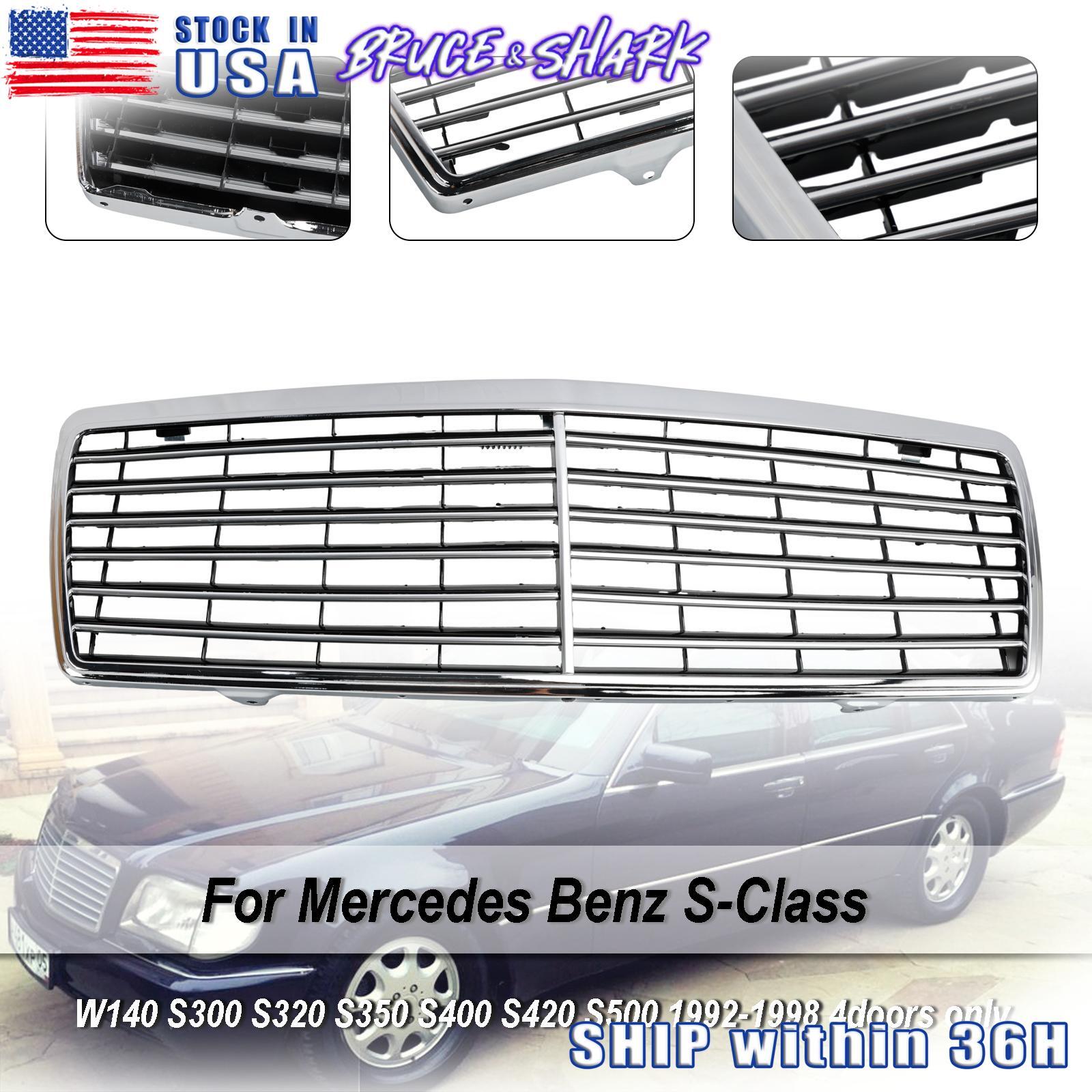 Chrome Front Bumper Grill Grille Fit Mercedes Benz S-Class W140 1992-1998