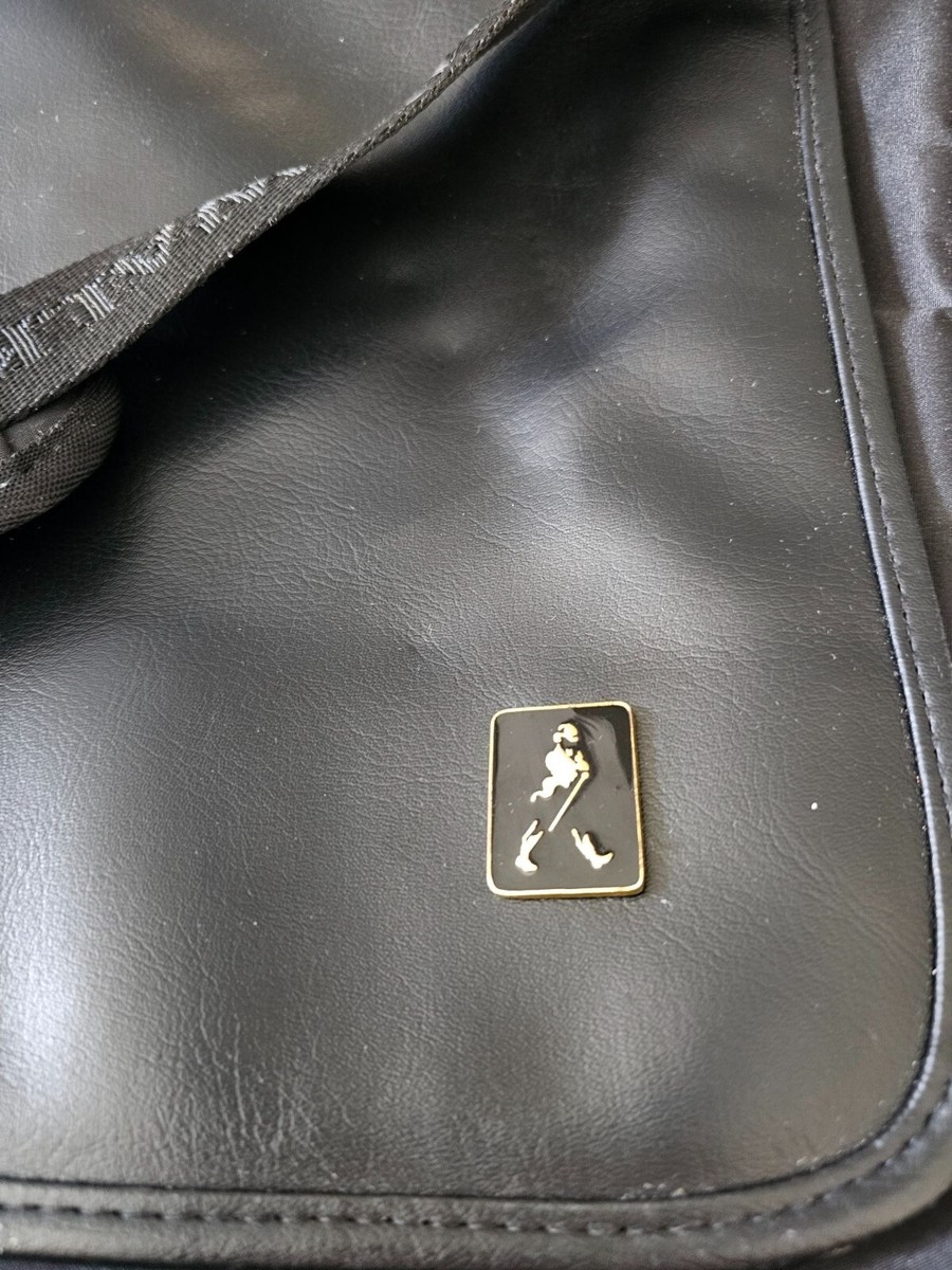 バッグ a.t Johnnie Walker Hitex Black Leather Messenger Bag Adjustable