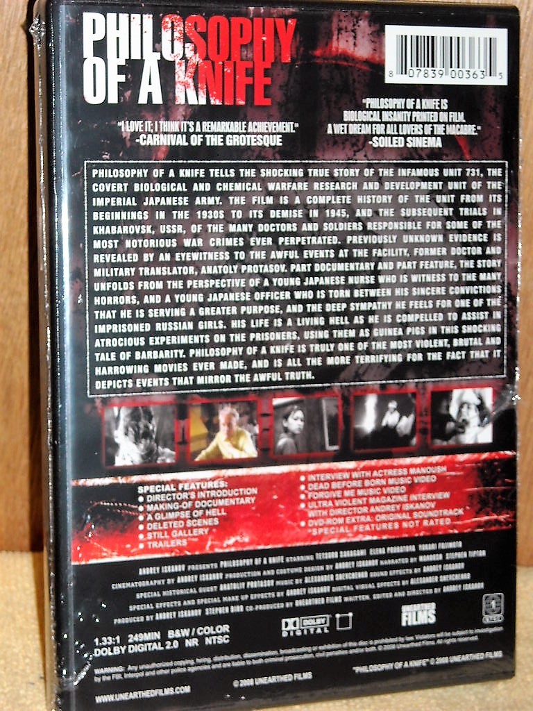Philosophy of a Knife (DVD, 2008, 2-Disc Set Limited Edition) NEW