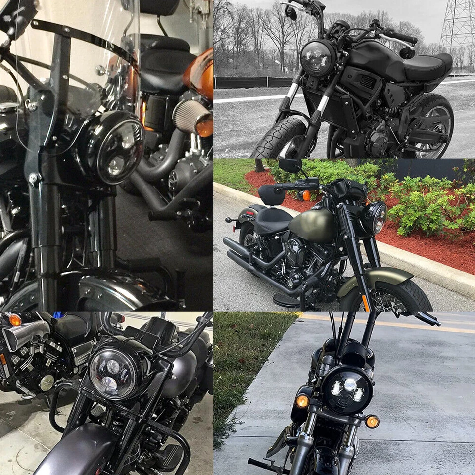 For Honda Shadow Aero 750 VT750C 7inch Motorcycle LED Headlight Bucket USA - Imagem 3 de 4