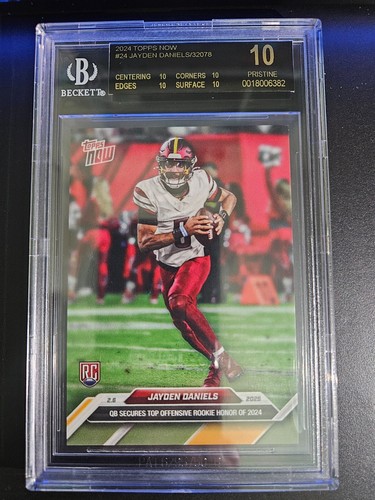 Jayden Daniels 2024 Topps Now Rookie Card #24 BGS 10 PRISTINE Black Label 6382