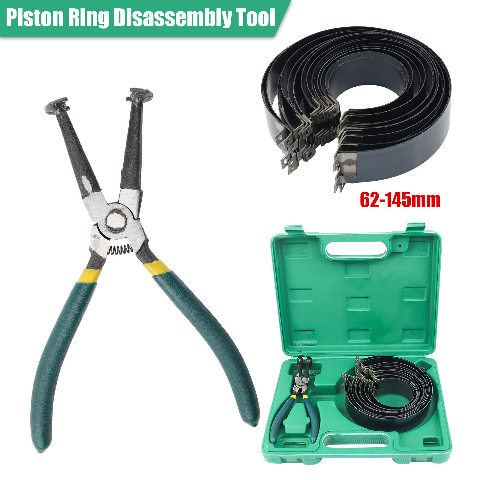 Professional Piston Ring Compressor Cylinder Installer Pliers & 14 Band