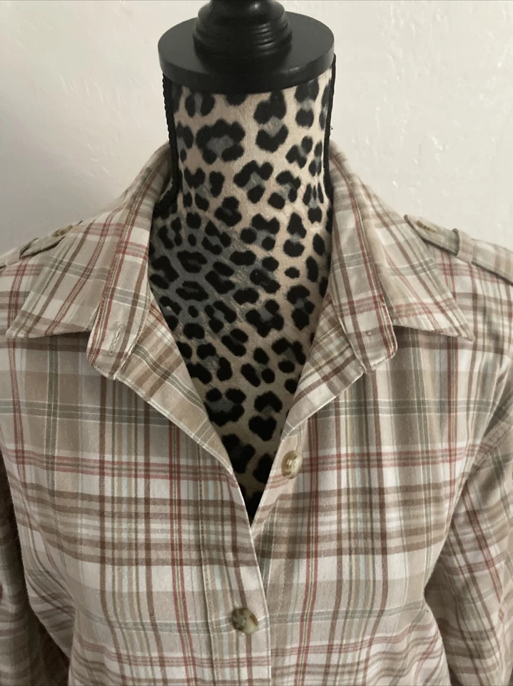 Traje Pantalón Alfed Dunner Talla 12 Beige Cuadros Manga Larga Chaqueta Cremallera Bolsillos Conjunto Foto 3 de 4