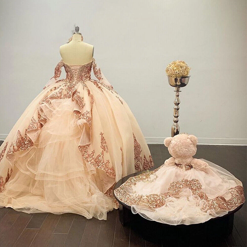 Rose gold dress clearance wedding