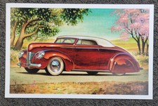 Out of Print Signed Keith WEESNER poster 1940 FORD Chop Top Custom vtg auto oop