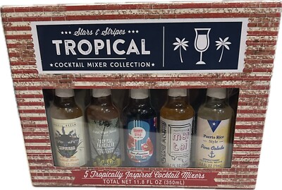 STARS & STRIPES TROPICAL COCKTAIL MIXERS MAI TAI PINA COLADA BLUE HAWAIIAN DRINK