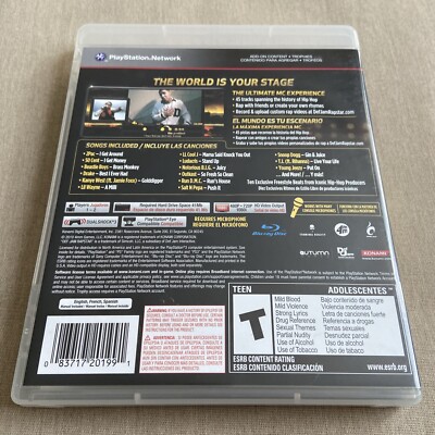Def Jam Rapstar PS3 CLEAN (Sony PlayStation 3 w Manual) Rap DJ