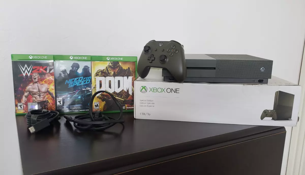 Buy the Microsoft Xbox One S 1tb w/ 3 Controllers And 3 Games