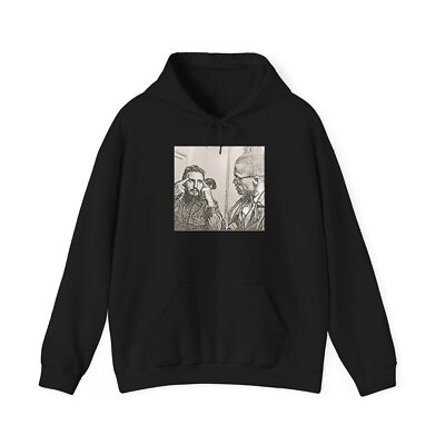 Fidel Castro Malcolm X Graphic Print Hoodie Long Sleeve Crewneck Sweatshirt