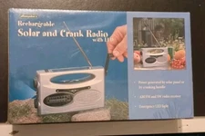 Hampton's Rechargeable Solar and Crank Radio with LED. Brand New.