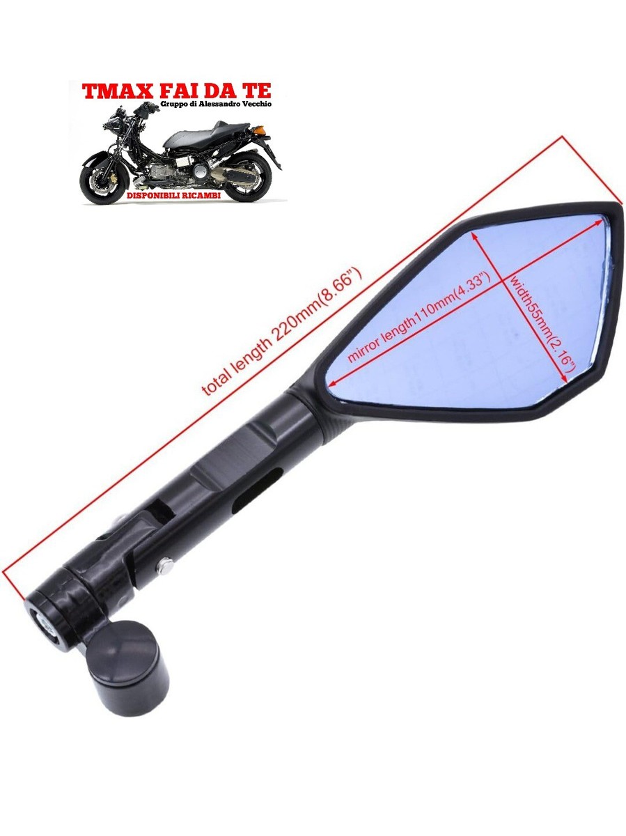 Specchietti Retrovisori Per Yamaha TMAX 530 (2012-2018) – In Fibra Di Carbonio, Lente In Vetro Antiriflesso, Con Viti Di Montaggio