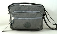Kleiner Messenger Bag Handtasche UmhäNgetasche Crinkle Nylon Grau Leicht Tasche