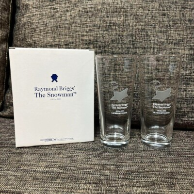 #ad The Snowman Raymond Briggs NISHI NIPPON Bank Limited Novelty Glass Set Japan $138.06