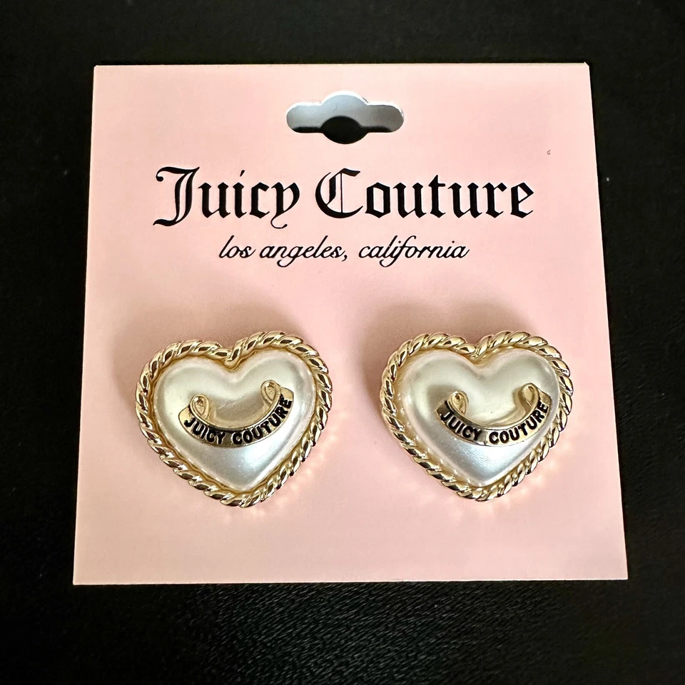 Juicy Couture Heart Pearl Earrings - Image 3 of 3