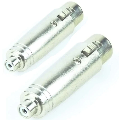 2x ADAM HALL Adapter XLR Kupplung female auf Cinch Buchse Audio Verbinder Chinch