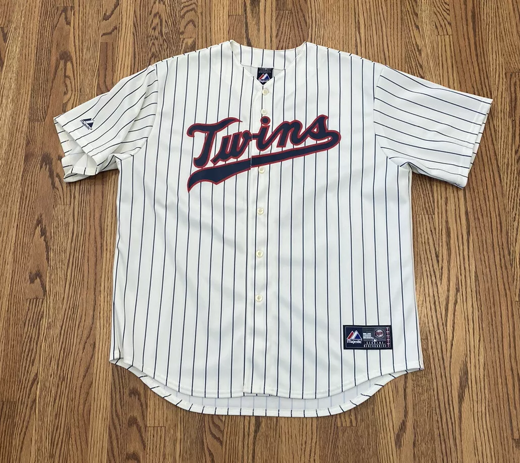 Minnesota Twins Denard Span Majestic Cream Pinstripe Vintage MLB Baseball  Jersey