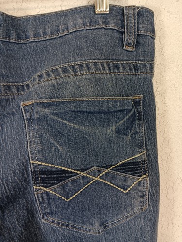Quilted Giraffe Mens Size 34 X 32 Medium Wash Skinny Jeans Stitched Back Pockets - Picture 8 of 10