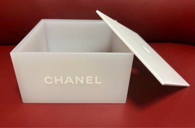 CHANEL Makeup Vanity Storage Box & 40pcs Cotton Pads White Novelty