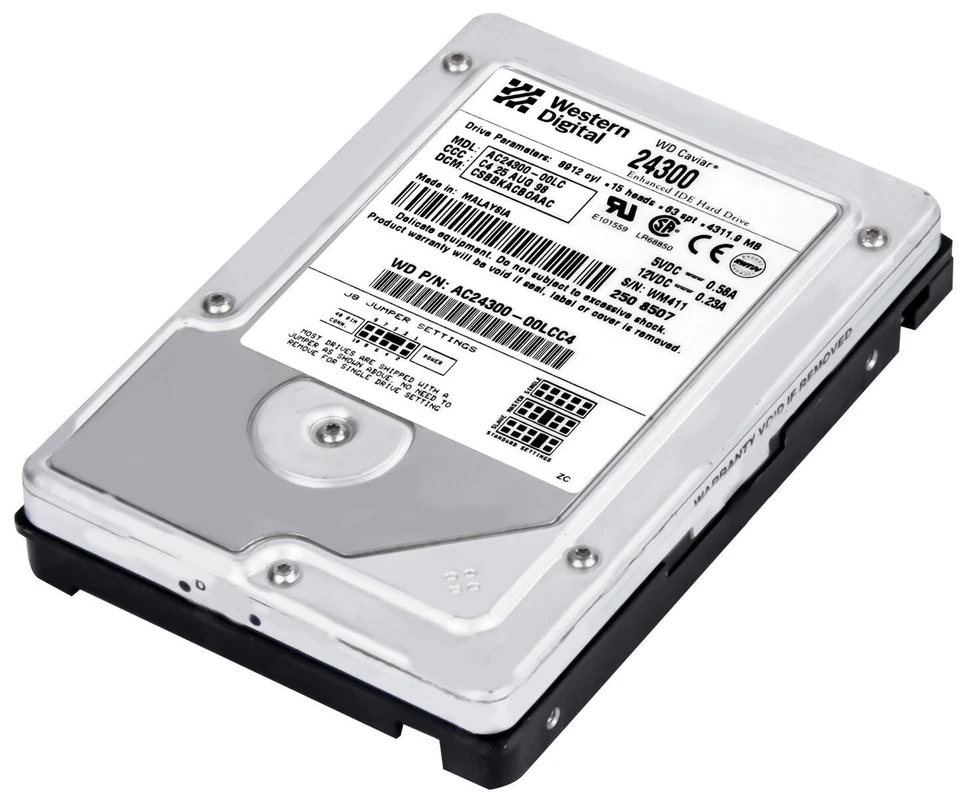 Hard WD Caviar 24300 AC24300-00LC 4.3GB 5400U/Min Ata Ide 512KB 3.5'' Inch - Image 2 of 3