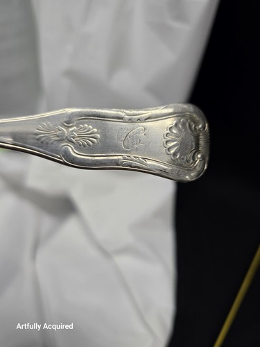 Antique Kings Pattern Silver Spoons Not Marked Monogram On Underside 5826 - Picture 11 of 20