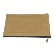 Yellow Canvas Tool Bag with Metal Zippers easy carry Small storage 12x 6.5 inch