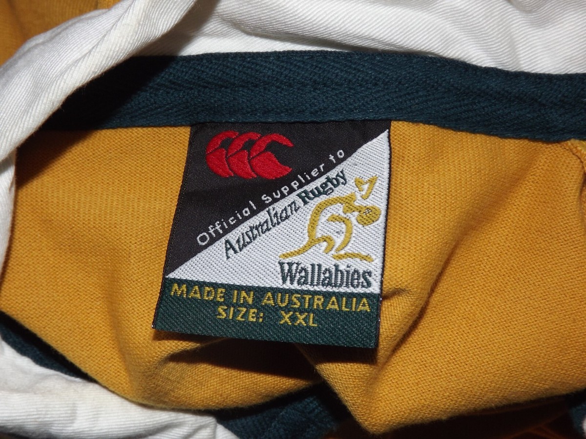 MAILLOT DE RUGBY AUSTRALIE DOMICILE 2000 COUPE DU MONDE UNION RUGBY JERSEY ta... EUR 71,45 - FR