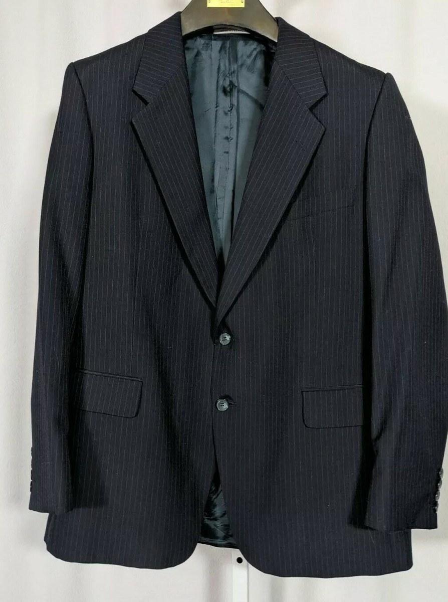 Yves Saint Laurent Menswear Vintage 70s Blue Pinstripe Blazer