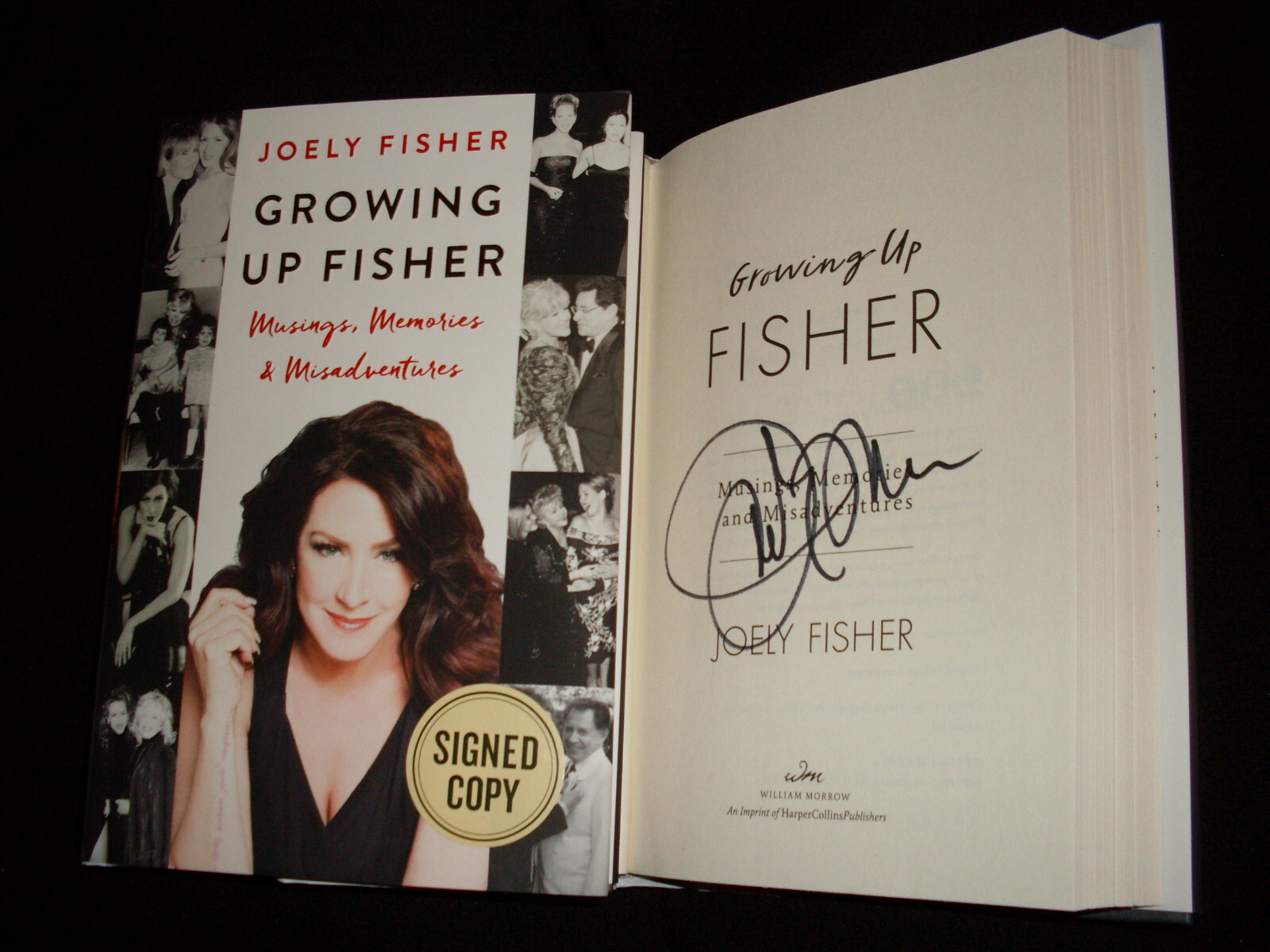 Joely Fisher signed Growing up Fisher 1st printing hardcover book