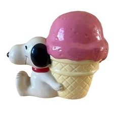 Tirelire Snoopy glace fraise vintage - strawberry ice cream - coin bank 10 cm