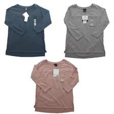 Calvin Klein Womens Casual Front Pocket Knit 3/4 Sleeve Top Shirt 4202101